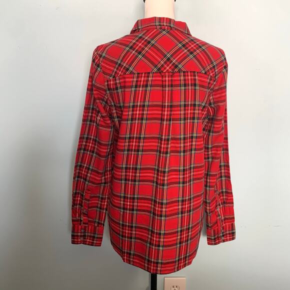 J. Crew Classic-fit Flannel Button Down in Good Tidings Plaid Size 6 - Picture 6 of 10
